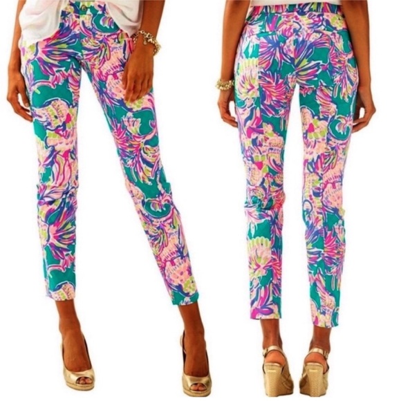 Lilly Pulitzer Pants - Lilly Pulitzer Kelly Skinny Ankle Pant in Agate Green Safari 8